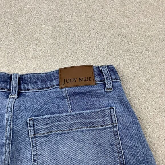 Judy Blue High Waist Womens Large Blue Stretch Denim Jogger Shorts - Picture 9 of 15